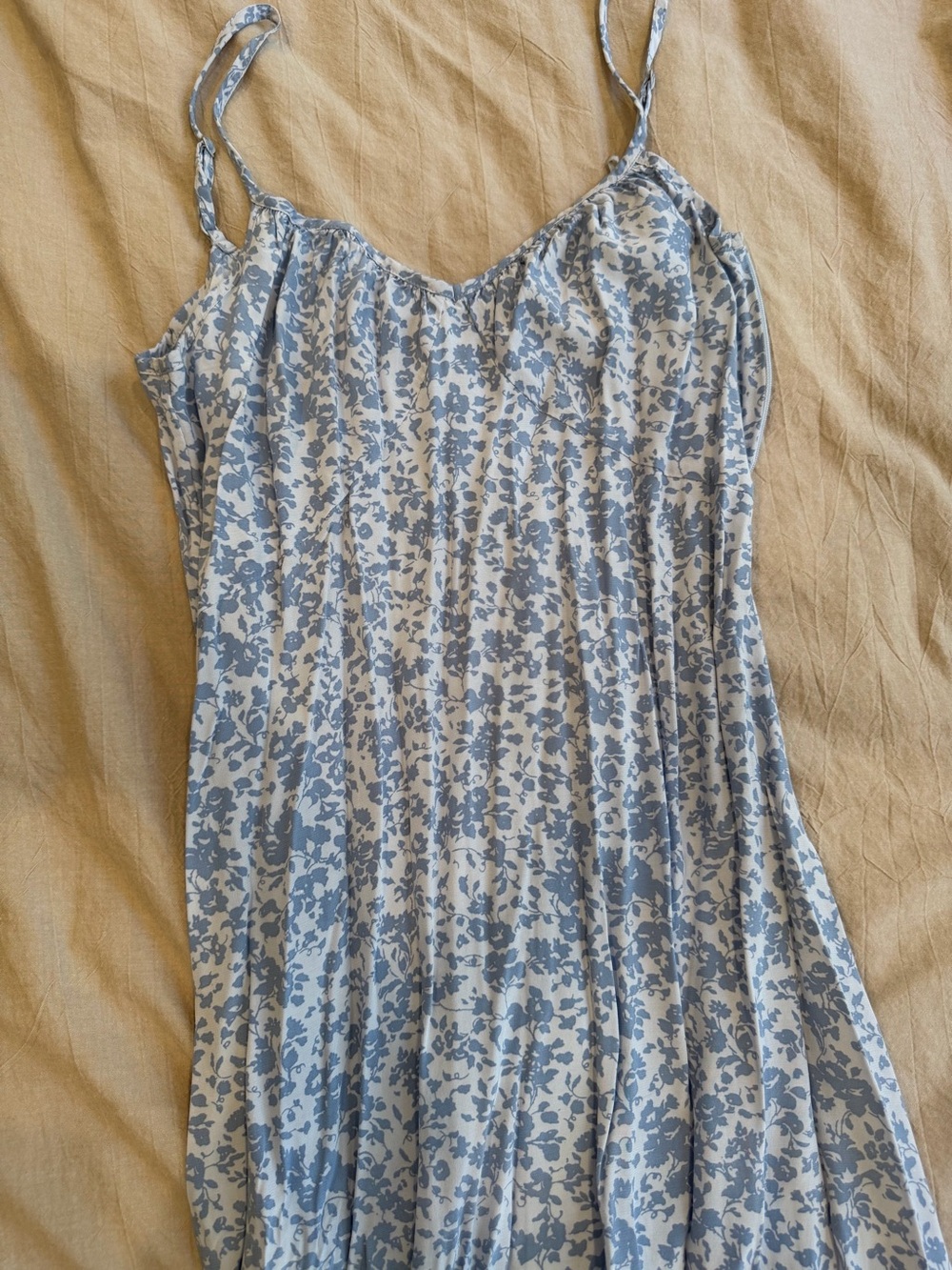 Light Blue Floral Spaghetti-Strap Women’s Dress